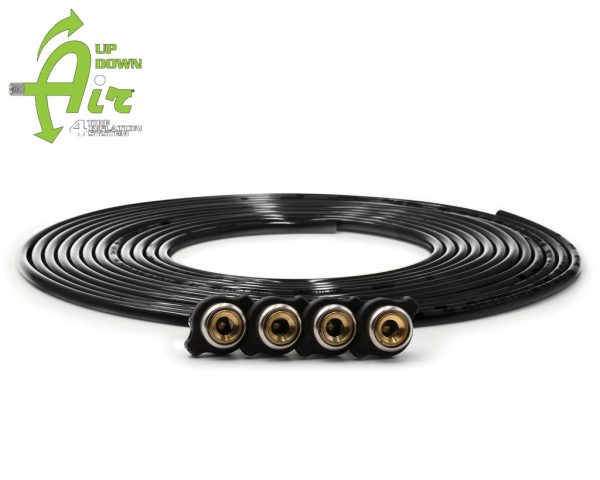 Replacement tire whip hose kit 240″ Black with 4 quick release Chucks