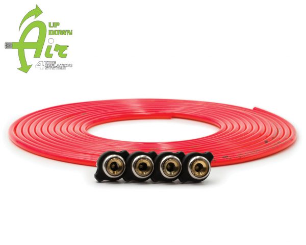 Replacement tire whip hose kit 240″ Red with 4 quick release Chucks