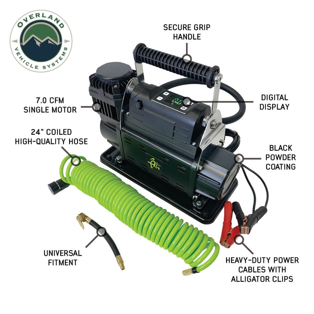 EGOI Portable Air Twin Compressor System 10.6 CFM With Digital Control Panel, Storage Bag, Hose & Attachments – Dual Motor - view 3