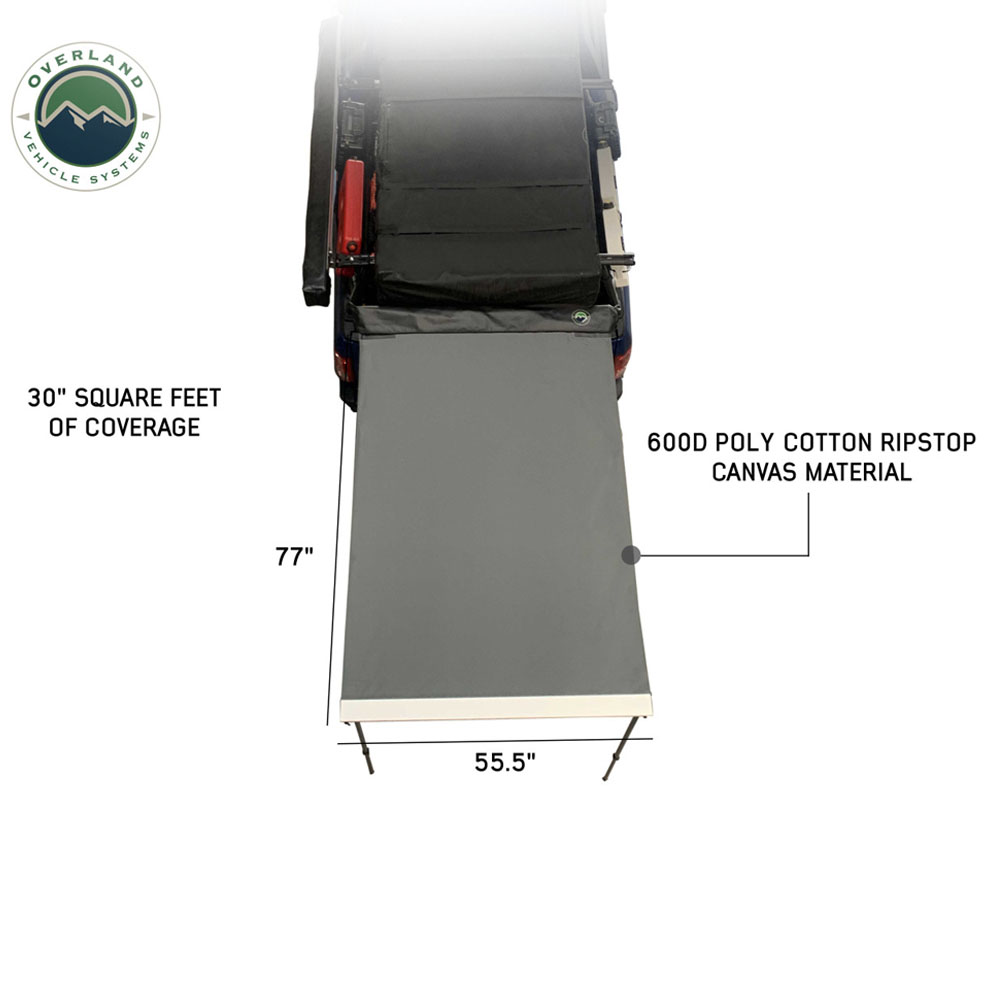 HD Nomadic 1.3 – Awning, 4.5′ Long, Grey Body, Green Trim & Black Travel Cover - view 4