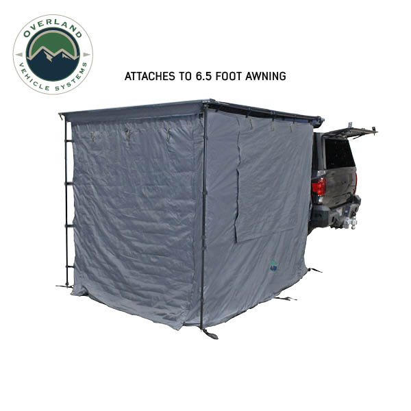 HD Nomadic 2.0 Awning Room Enclosure, Grey Body, Green Trim (4 Walls & Floor) - view 3