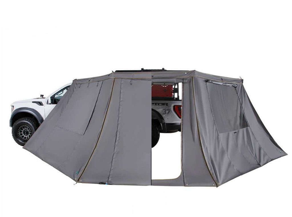 HD Nomadic 180 – LTE Awning Wall, Universal, Grey Body, Green Trim W/Storage Bag - view 2