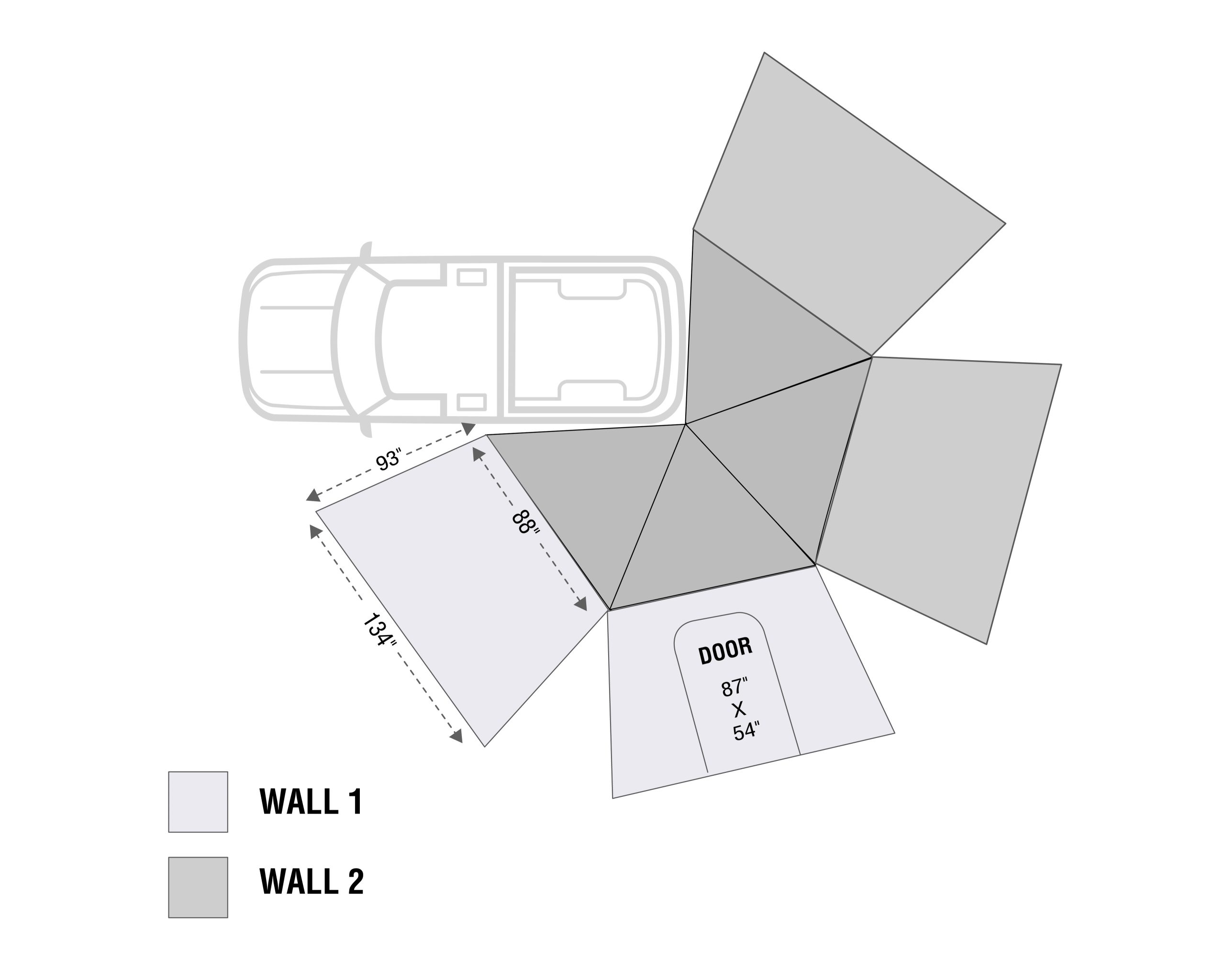 HD Nomadic 270 LT – Awning Wall 1, Driver Side, Grey Body, Green Trim W/Storage Bag - view 2
