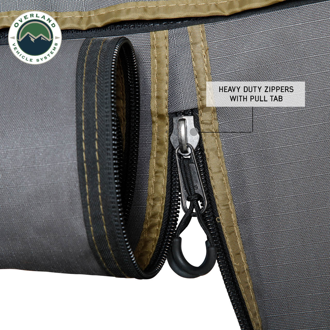HD Nomadic 270 LTE – Awning Walls 1 and 2, Passenger Side, Grey Body, Green Trim W/Storage Bag - view 4