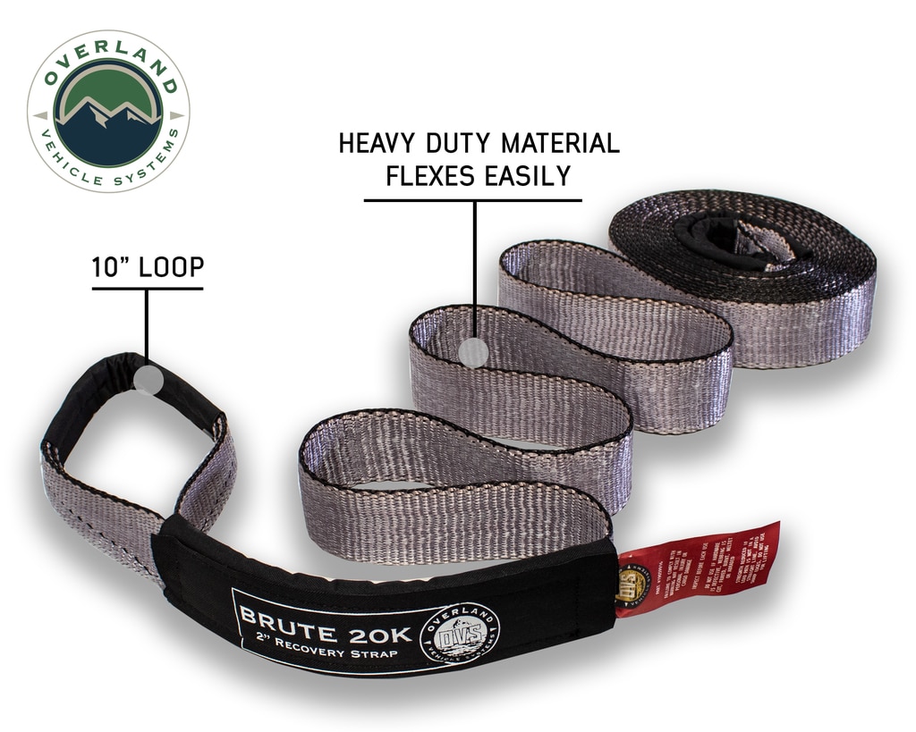 Tow Strap 20,000 lb. 2″ x 30′ Gray With Black Ends & Storage Bag - view 4