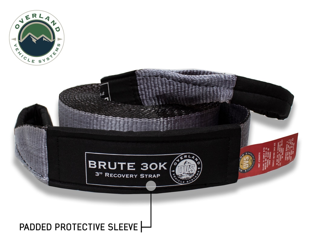 Tow Strap 30,000 lb. 3″ x 30′ Gray With Black Ends & Storage Bag - view 2