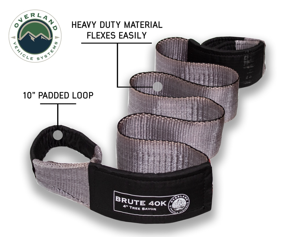 Tow Strap 40,000 lb. 4″ x 8′ Gray With Black Ends & Storage Bag - view 4