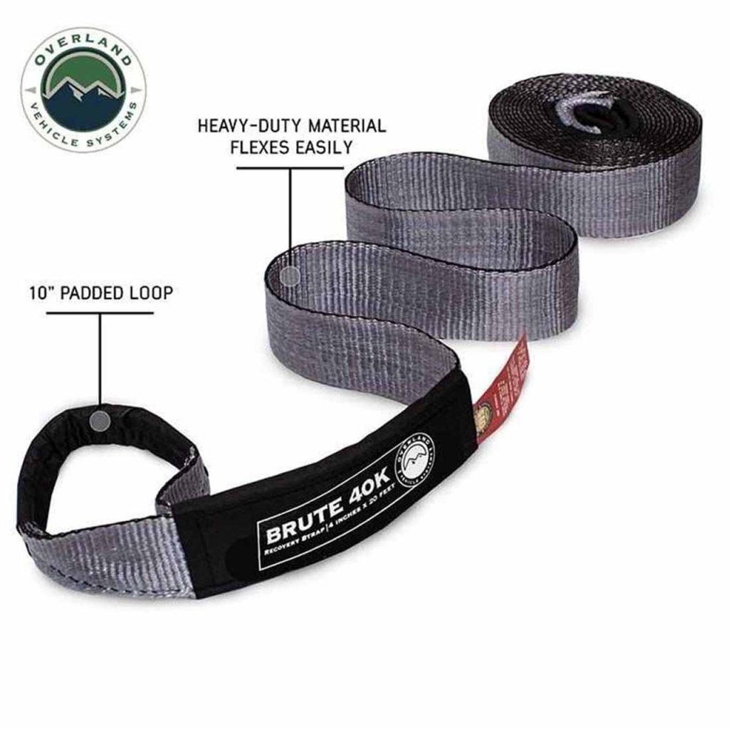 Tow Strap 4″ x 20′ Gray With Black Ends & Storage Bag - view 2