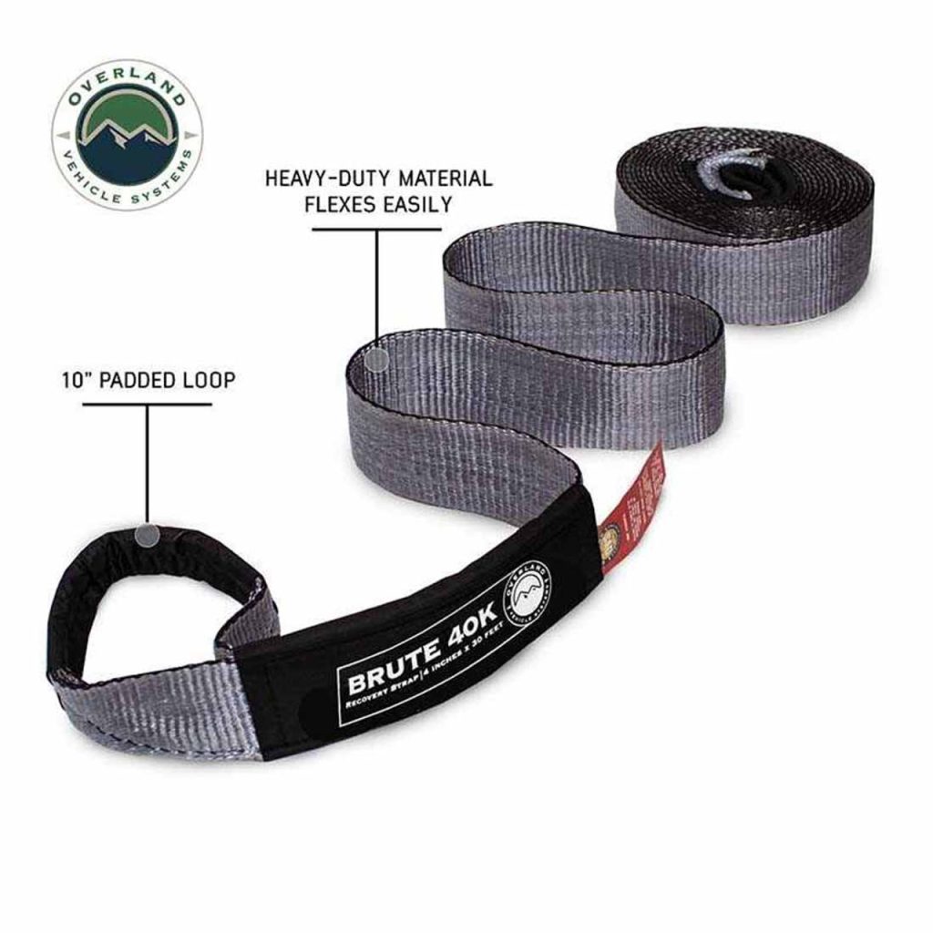 Tow Strap 4″ x 30′ Gray With Black Ends & Storage Bag - view 2