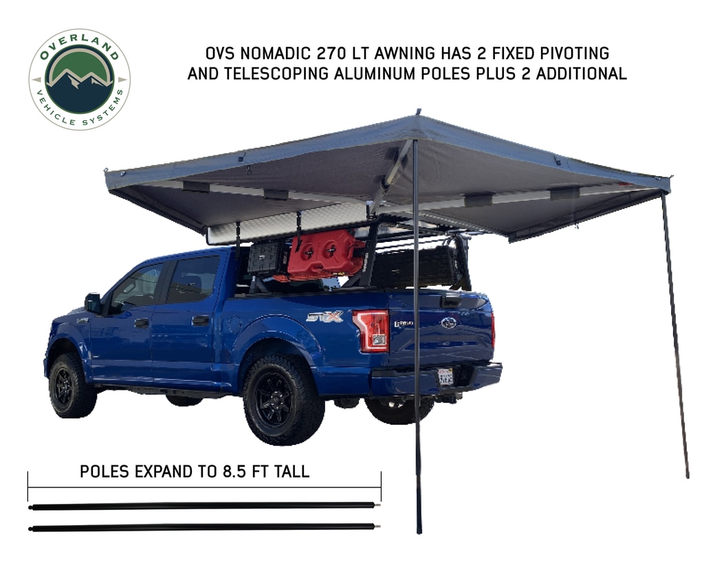 HD Nomadic 270 LT – Awning, Driver Side, Grey Body, Green Trim W/Black Travel Bag - view 4