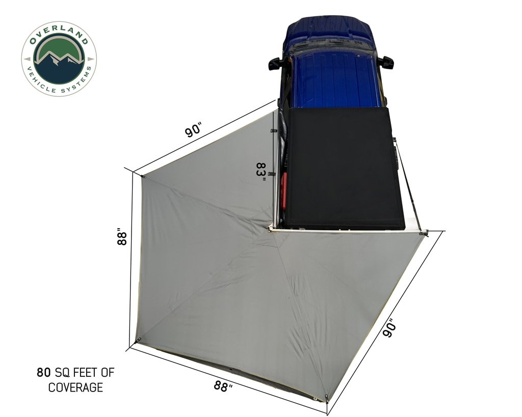 HD Nomadic 270 LT – Awning, Driver Side, Grey Body, Green Trim W/Black Travel Bag - view 5