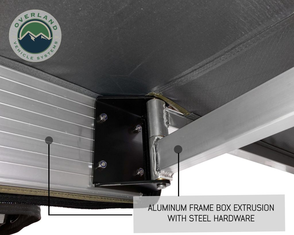HD Nomadic 180 – Awning W/Extended Poles High Roof, Universal, Grey Body, Green Trim W/Black Travel Cover - view 3