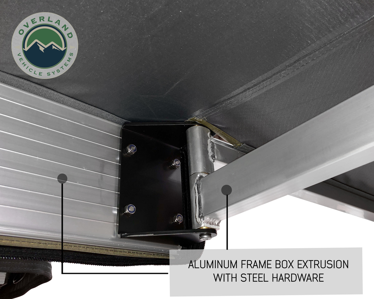 HD Nomadic 180 – Awning W/Extended Poles High Roof, Universal, Grey Body, Green Trim W/Black Travel Cover - view 3
