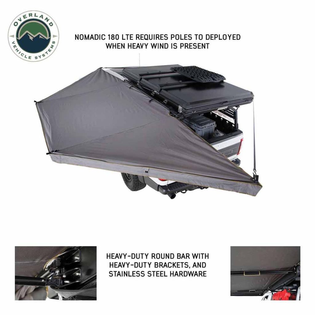 HD Nomadic 180 LTE – Awning, Grey Body, Green Trim & Black Travel Cover - view 2