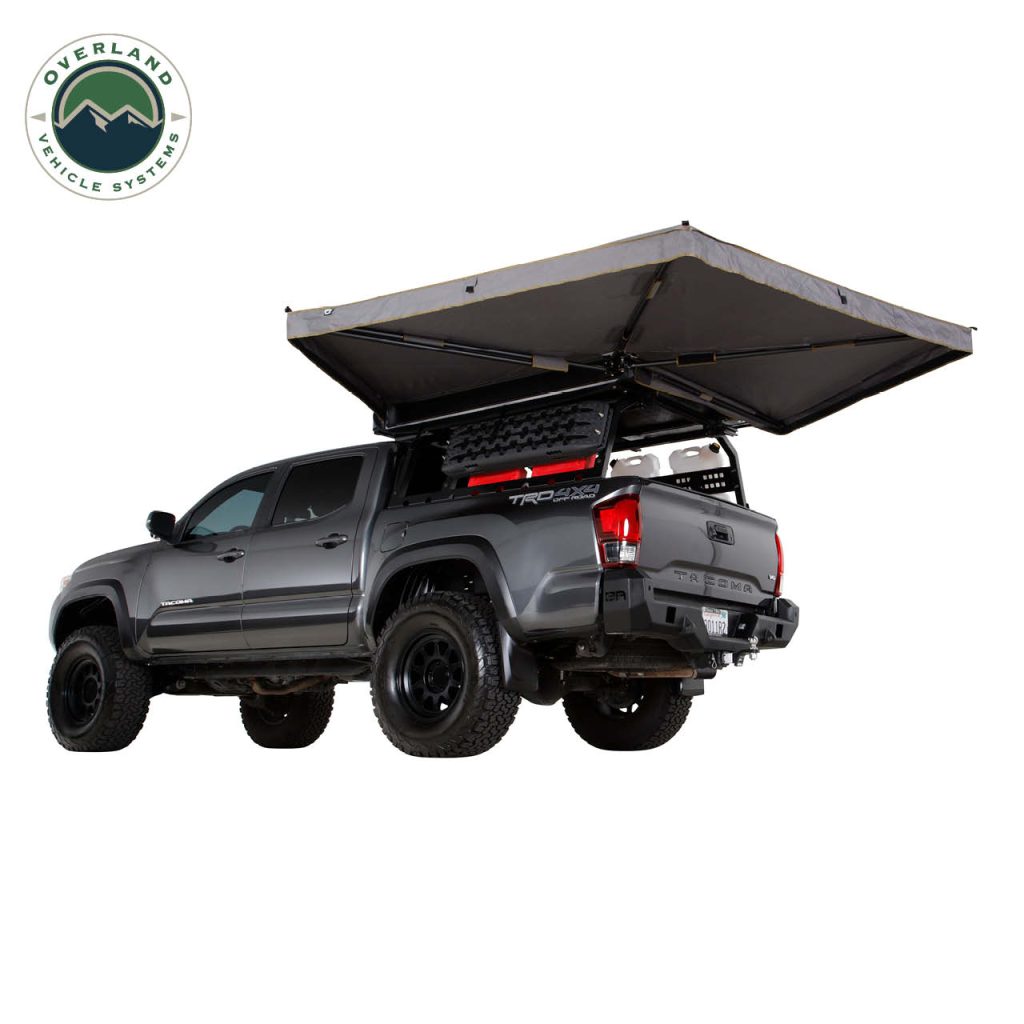HD Nomadic 270 LTE – Awning, Driver Side, Grey Body, Green Trim W/Black Travel Cover - view 2
