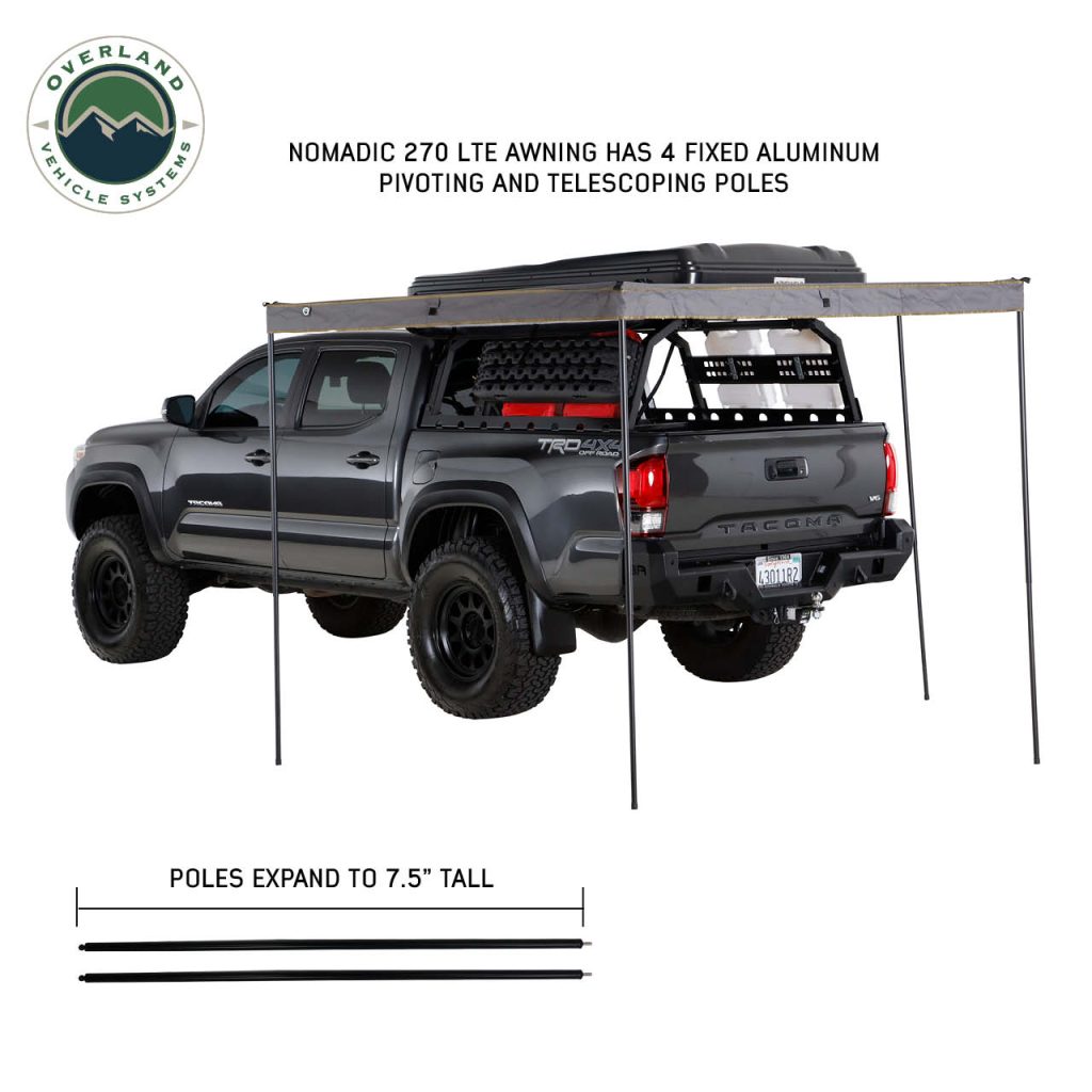 HD Nomadic 270 LTE – Awning, Driver Side, Grey Body, Green Trim W/Black Travel Cover - view 5