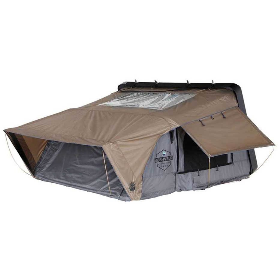 HD Bushveld 4 - Cantilever Hard Shell Roof Top Tent, 4 Person, Grey Body & Green Rainfly