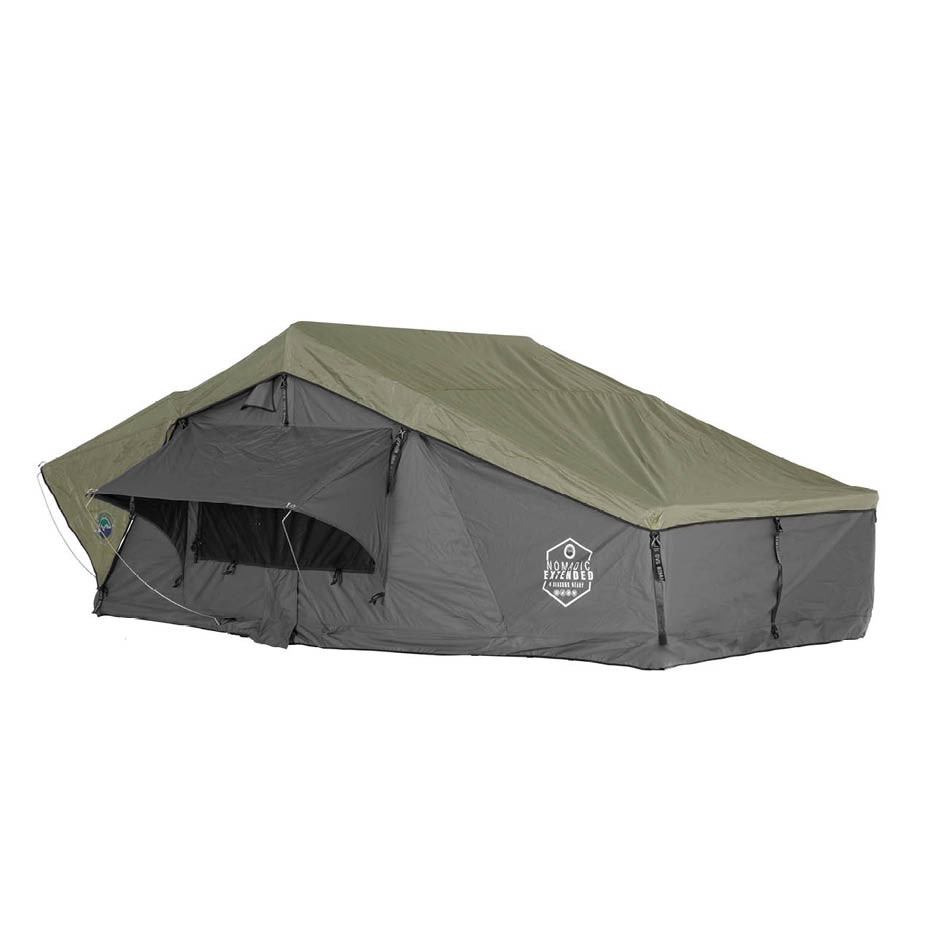 HD Nomadic N2E - Soft Sided Roof Top Tent, 2 Person, Grey Body & Green Rainfly