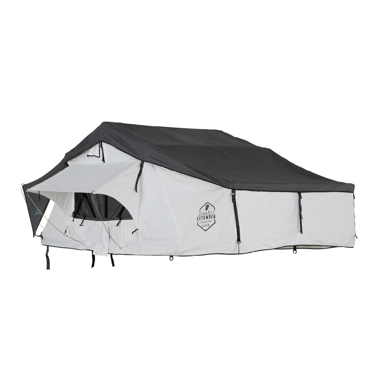 HD Nomadic N3E - Soft Sided Roof Top Tent, 3 Person, White Body & Dark Grey Rainfly