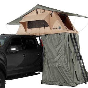 LD TMBK 3 Roof Top Tent With Annex - Tan Base With Green Rain Fly