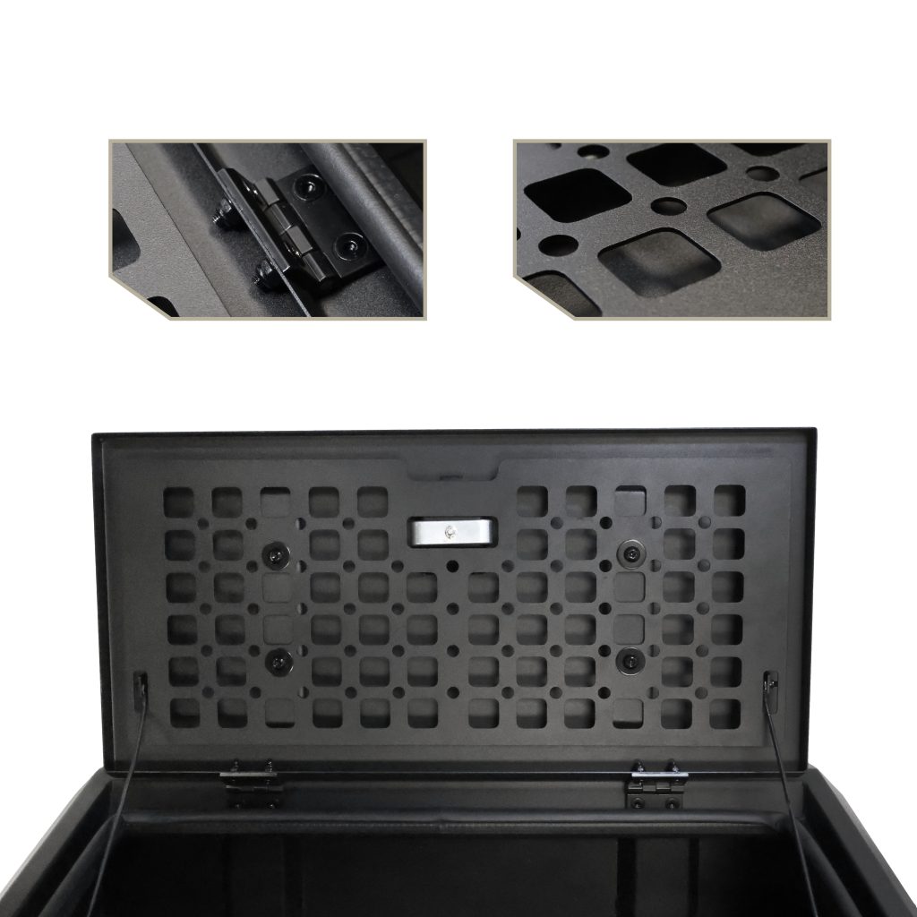 OVS Pod Rack MOLLE panel detail, 1.25 inch standardized grid