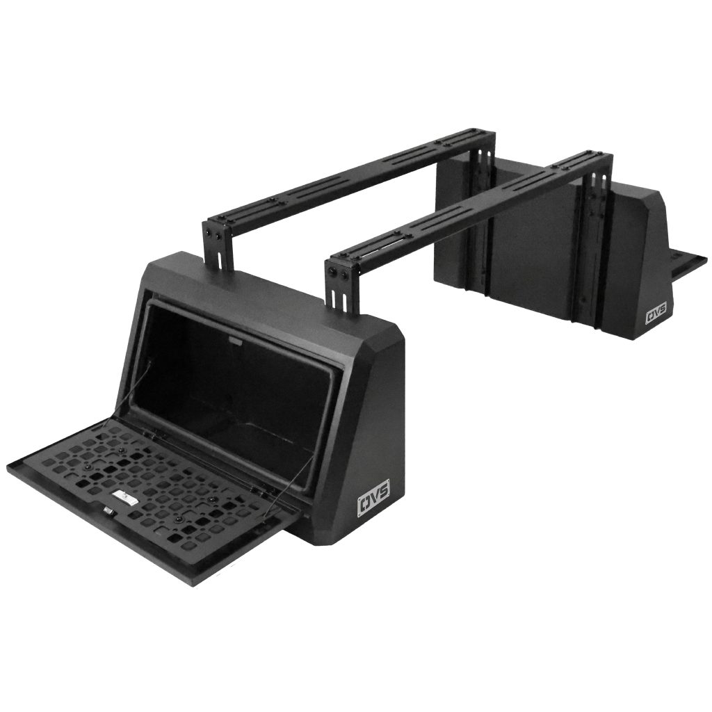 OVS Pod Rack Universal Bed Storage System, full assembly with crossbars and storage pods