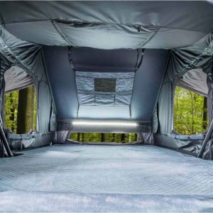 OVS XD Everest 2 cantilever aluminum roof top tent, 2 person, grey body with black rainfly