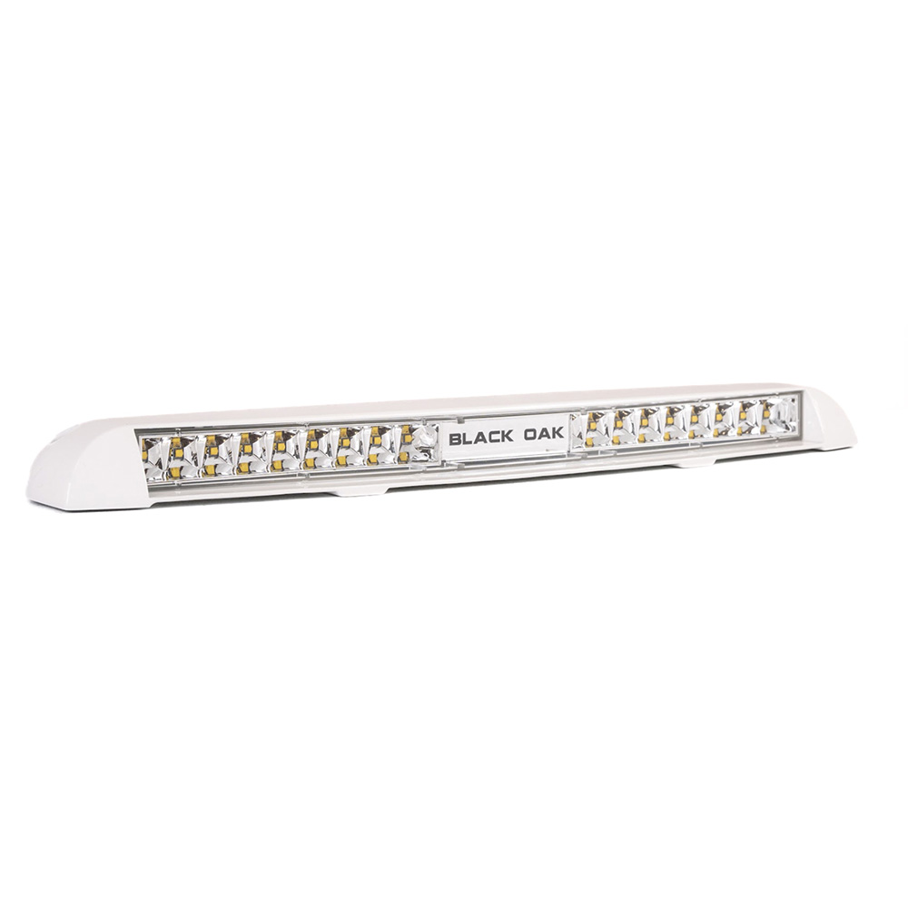 Black Oak 19 in. Low Profile LED Light Bar - Flood - White Housing
