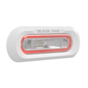 Black Oak Low Pro Spreader Light - Flush Mount - White Housing - Red LED