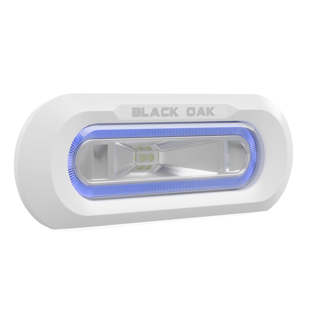 Black Oak Low Pro Spreader Light - Flush Mount - White Housing - Blue LED