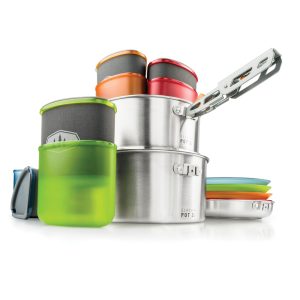 GSI Glacier Stainless Camper — Cook Set for 4