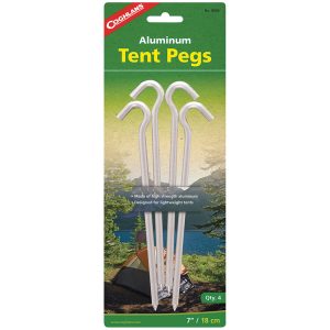 Coghlan's Aluminium Hooked Tent Pegs, 7 in, 4 Pack