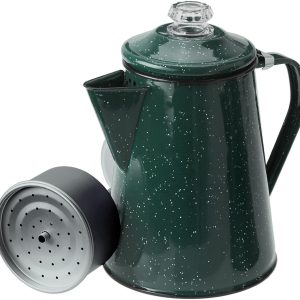 GSI Enamelware Coffee Percolator — 8 Cup, Green and White