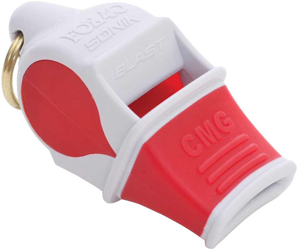 Fox 40 Sonik Blast CMG Whistle — White / Red