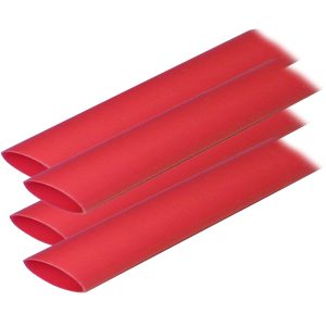 Ancor Adhesive Lined Heat Shrink Tubing - 3/4" x 12" - 4-Pack - Red