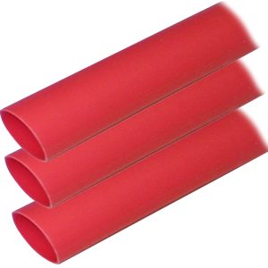 Ancor Adhesive Lined Heat Shrink Tubing - 1" x 12" - 3-Pack - Red