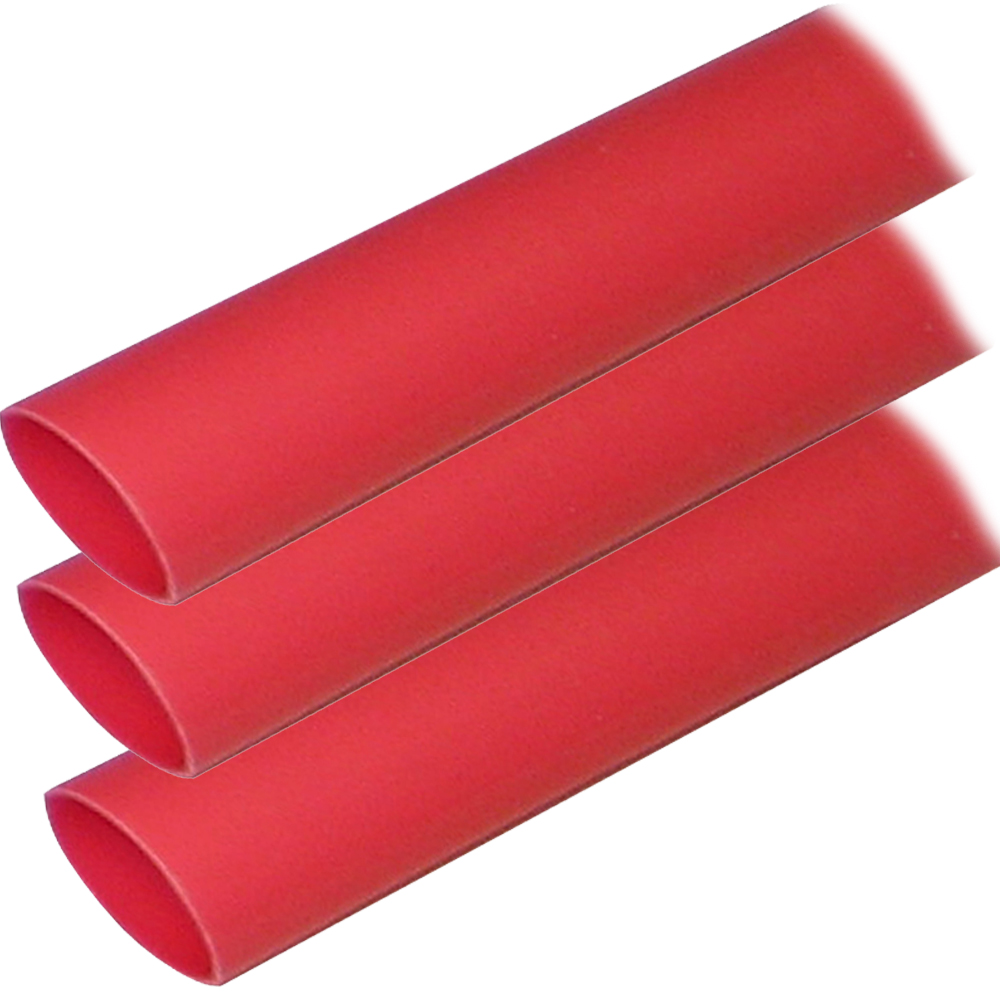 Ancor Adhesive Lined Heat Shrink Tubing - 1" x 12" - 3-Pack - Red