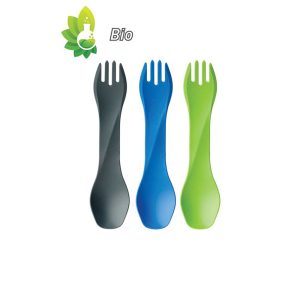 humangear GoBites Bio Uno Kids Spork 3-Pack — Blue, Gray and Green