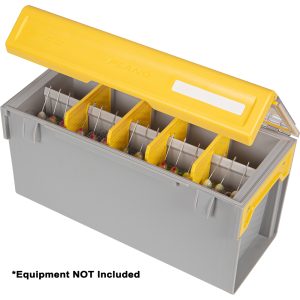 Plano EDGE Master Spinnerbait Box with spinnerbaits hanging vertically