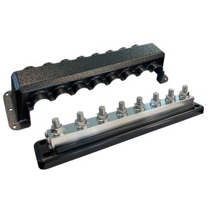 Victron Busbar 600A 8-Post with Cover - 3/8 in and M8 Terminals