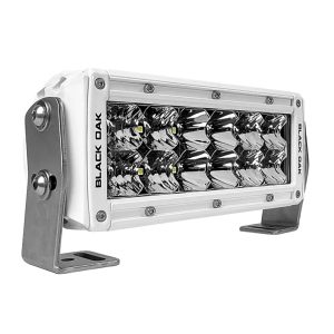 Black Oak 6 in. Double Row LED Light Bar - Combo Optics - White Housing - Pro Series 3.0