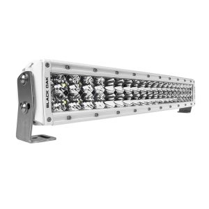 Black Oak 20 in. Curved Double Row LED Light Bar - Combo Optics - White Housing - Pro Series 3.0